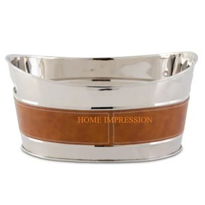 Aluminium Branches Design Poignées Verre Clair Rond Grand Seau à Glace Vin Champagne Pour Boire Refroidisseur de Whisky - Product Image 6