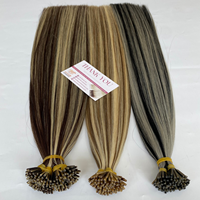 Extensions de cheveux brésiliens 100% vierges Remy, toutes couleurs, pré-collées I-Tip, double trame, résistantes à la chute, cheveux raides