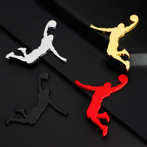 Autocollant 3D Jordan Dunk pour voiture - Emblème automobile NBA Flying Slam Basketball - Product Image 1