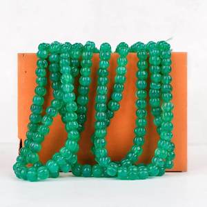 ลูกปัดหินอัญมณีแกะสลักรูปแตงโมโอนิกซ์สีเขียวธรรมชาติลูกปัดหินโอนิกซ์ขนาด5-7มม. สำหรับทำเครื่องประดับจากอินเดียขายส่งราคา16" - Product Image 2