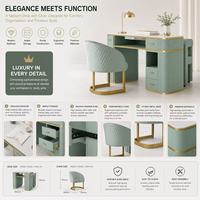 Table de manucure moderne de luxe avec plateau en marbre, collecteur de poussière, tiroirs de rangement, bureau à ongles mobile, mobilier écologique pour salon de beauté et centre commercial