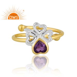 Anillo de piedras preciosas de amatista Natural de plata de ley con el mejor diseño, joyería personalizada para mujer, regalo para ella - Product Image 3