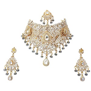 Ensemble de collier de mariée pour femmes, zircon vintage, cadeau de mariage, ensemble de bijoux de fiançailles, colliers, accessoires de mariée, vente en gros - Product Image 4