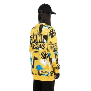 Sudadera Extra Grande para Mujer, Algodón, Poliéster, Felpa, GSM, Cálida, Amarilla, Estampado Gráfico Completo, Logotipo Personalizado, Sudaderas Transpirables para Mujer - Product Image 5