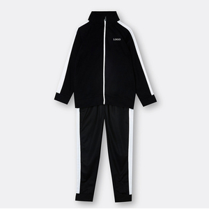 Casual Men's Winter Solid Tracksuit Hooded Set 100% Cotton Breathable Fleece High Quality Customizable Plus Size for Jogging - Product Image 2
