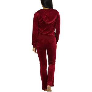 Conjunto de Dos Piezas de Chándal de Terciopelo para Mujer, Sudadera con Capucha y Cremallera, Pantalones Deportivos, Traje Informal Cálido para Mujer - Product Image 2