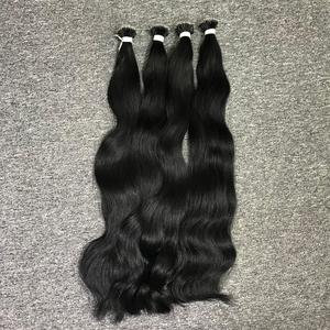 Extensiones de cabello humano ondulado natural con nano anillos a precio de venta al por mayor 100% natural liso negro natural - Product Image 5