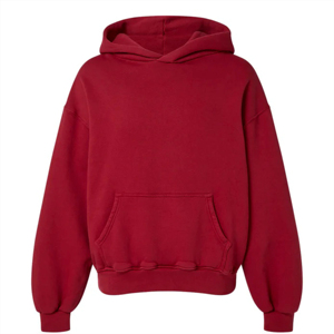 Sweats à capuche surdimensionnés pour hommes 100% coton biologique uni teint en polaire avec impression bouffante Style pull pour l'hiver - Product Image 1