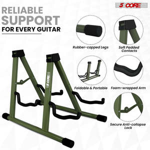 Support de guitare double à 5 cœurs en forme de A avec bras en mousse pour guitares acoustiques, électriques, basses, ukulélés et banjos - Product Image 3