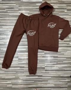 Custom Logo Men's Plus Size Tracksuit Winter Fitness Training Sweat Suit with Plain <b>Trousers</b> 2-Piece Set with Customizable Logo - Product Image 3