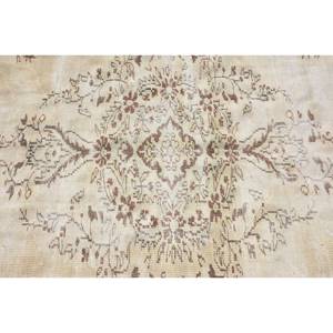 Alfombra turca Vintage Beige clásica, alfombra de felpa hecha a mano de 4,3x8,9 pies, Material de lana, diseño de retazos, pasillo Rectangular de látex, nuevo - Product Image 5