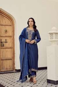 Indian Pakistani Festive <b>Kurta</b> Bottom Dupatta Set | Ready-Made <b>Women</b> Ethnic Wear Wholesale - Product Image 5
