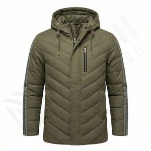 Vestes d'hiver pour hommes, en coton matelassé à capuche, confortables, nouvelle arrivée, design personnalisé, professionnelles, légères, style parka - Product Image 1