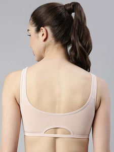 Soutien-gorge de sport personnalisé 95% coton 5% Spandex couleur perle pour dames meilleur prix d'usine Bangladesh - Product Image 5