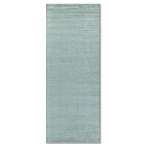 Alfombra Rectangular Hecha a Mano de Lana y Viscosa Azul Base HLV-506, Color Sólido, para Sala de Estar, Pasillo y Dormitorio, Uso Versátil - Product Image 1