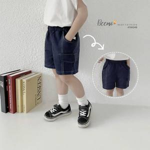 Short en similicuir 100% coton de haute qualité pour bébé garçons tendance Streetwear d'été chaud avec poches pour 1 à 7 ans - Product Image 1