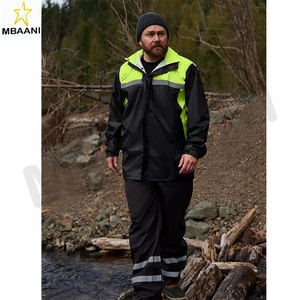 Combinaison de pluie pour homme, veste et pantalon de travail haute visibilité réfléchissants pour tous les sports, la ferme, la pêche, la moto - Product Image 6