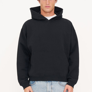 Sudadera con Capucha Lisa de Alta Calidad, Sin Cordones, Estilo Cuadrado, Gruesa, 450 GSM, Felpa de Algodón, Sudadera Extra Grande para Hombre - Product Image 6