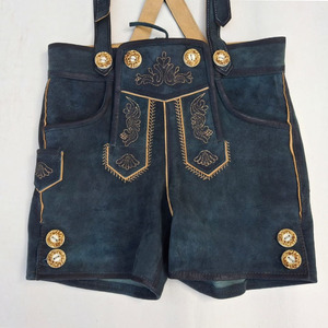 กางเกงขาสั้นสไตล์บาวาเรียสำหรับผู้ชายหัวเข็มขัดทองเหลืองแบบดั้งเดิมสั่งได้สำหรับผู้หญิง Oktoberfest Lederhosen - Product Image 2