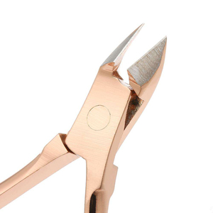 Coupe-ongles professionnel en acier inoxydable rose doré de luxe, prix d'usine, logo personnalisé, ouverture large pour les ongles épais, beauté - Product Image 3