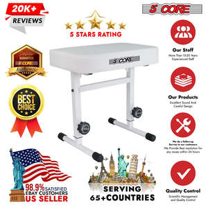 5 Core Keyboard <b>Bench</b> 3 Padded <b>Cushioned</b> Piano Stool Height Adjustable Guitar Seat Folding Portable - Product Image 5