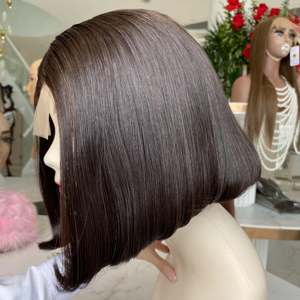 วิกผมมนุษย์ทรงตรงบ๊อบตัดตรงมีโครงเบอร์กันดี100% ต่อผมเวียดนาม - Product Image 1