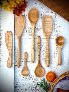 ชุดเครื่องครัวไม้สักหรืออะคาเซียธรรมชาติสูงพร้อมที่วางช้อนและที่วางช้อนไม้ทำอาหาร - Product Image 5