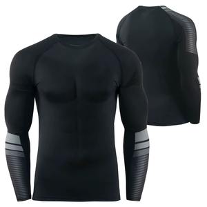 Logo personnalisé MMA Rash Guard pour hommes vêtements de protection solaire hommes vêtements de compression personnalisé spandex/polyester Rush Guard - Product Image 4