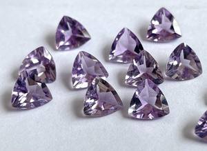 Trillón de amatista Rosa natural cortado facetado 3mm de calidad superior-Trillón de amatista Rosa piedra preciosa suelta de calidad superior - Product Image 5
