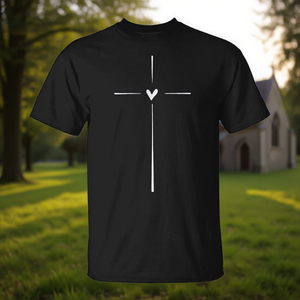 T-shirt Cristiana Ispirazionale con Croce e Cuore - Prodotto Promozionale - Product Image 3