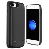 Étui de batterie intelligent sans fil mince 8000 mAh avec charge rapide, sortie audio, batterie externe pour téléphone portable, câble, protection multi-fonctions