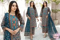 L'hiver est là SSUMAIRA COLLECTION Robe 3 pièces imprimée numériquement Khaddar Slub Shirt Trouser & Dupatta dans un emballage de qualité supérieure