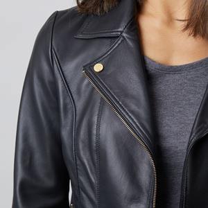 New Style Fashion Women's PU Leather <b>Waterproof</b> Jacket <b>Zipper</b> Front for Office Casual Winter Wear Cheap Price OEM Service - Product Image 6