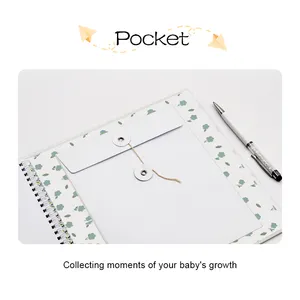 Hochwertige benutzer definierte Abdeckung Baby Fußabdruck Baby Wachstum Journal benutzer definierte erste Jahr Baby Memory Book mit Box