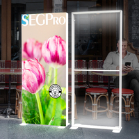 Linteau publicité outil gratuit Portable en aluminium autoportant SEG tissu cadre LED boîte à lumière pour l'affichage en magasin