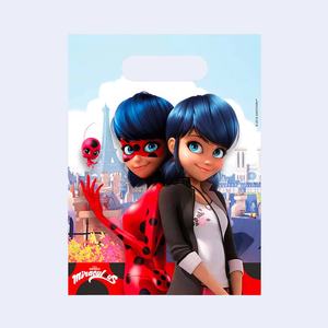 Sacs de fête Miraculous Ladybug en plastique, 6 pièces, emballage cadeau, célébration, 2 sacs - Product Image 1