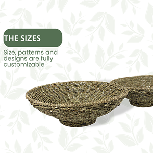 Cuencos hechos a mano de 2 piezas para servir algas marinas, tamaño personalizado para frutas, aperitivos, almacenamiento de alimentos, decoración de cocina, bandejas estampadas para servir - Product Image 3