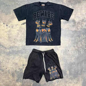 Camiseta y pantalones cortos de algodón de manga corta personalizados Impresión digital transpirable 2025 - Product Image 4