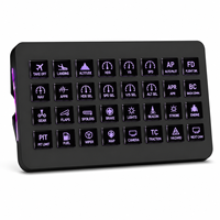Clavier programmable MiraBox XL à 32 touches avec panneau de commande LCD et double interrupteur à bascule pour simulateur de course et simulateur de vol