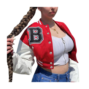 Haute qualité femmes Baseball Varsity vestes personnalisé mode Varsity veste hiver laine corps et cuir manches vestes - Product Image 2