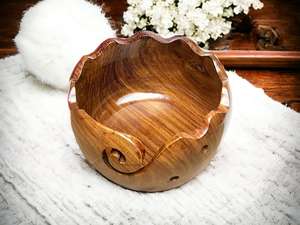 Cuenco de almacenamiento de hilo de madera de haya Premium hecho a mano para tejer ganchillo costura soporte de hilo grande mejor regalo de Navidad - Product Image 3