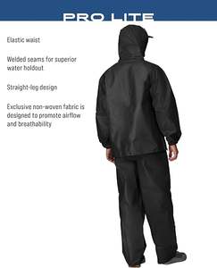 Chaqueta Cortavientos Unisex Pro Lite con Capucha, Informal, Sólida, Impermeable, Transpirable, Ligera y Confiable, Protección para Clima Húmedo - Product Image 3