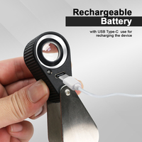 30X Rechargeable Jewelers Loupe with UV Light, 22mm Optical Len & 4 Light Modes for Gemologists, Coin & Stamp Inspection (OEM)