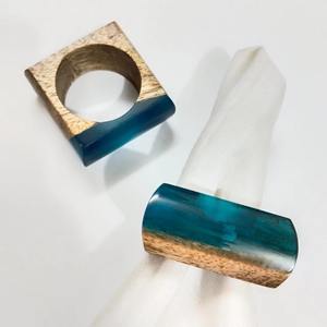 Rond de serviette en résine marron Accessoire de décoration de table élégant pour la maison, le mariage et la fête Aspect naturel élégant avec lisse - Product Image 5