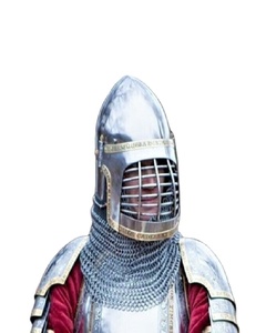 Casque en acier de 18G SCA,HMB médiéval Bascinet la garde du roi klapvisière W Grill Viking et casque à chaîne - Product Image 1
