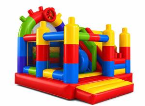 Château gonflable de haute qualité très populaire avec toboggan et piscine à balles, en PVC, couleur et logo personnalisés, pour usage extérieur - Product Image 2