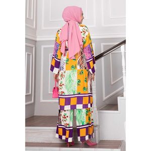 Hijab en viscose à motifs ensemble 2 pièces pour femme coloré et élégant - Product Image 3