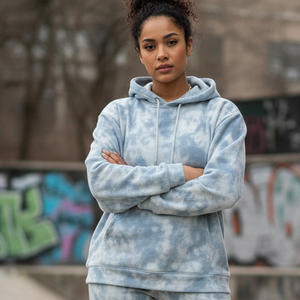 Acid Wash Tie Dye Femmes Survêtement Femmes Vintage Wash Pull À Capuche Tie Dye Pantalon De Survêtement Ensemble Pull Tie Dye Survêtement Dames - Product Image 3