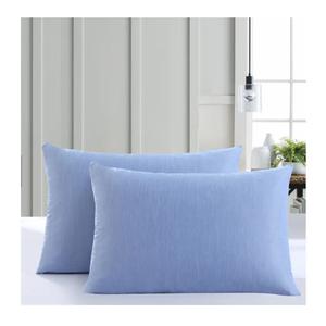 Funda de almohada de punto Vietnam Textiles para el hogar Rectangular OEM 100% poliéster liso teñido azul claro patrón de cama funda de almohada - Product Image 3