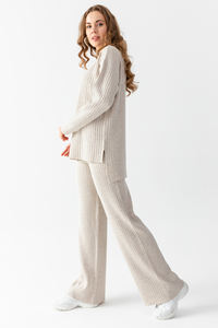 ชุดวอร์มสองชิ้นสำหรับผู้หญิงเสื้อสเวตเตอร์และกางเกงคอเต่าไซส์ใหญ่พิเศษเนื้อผ้านุ่ม - Product Image 2